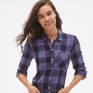 GAP drapey plaid flannel shirt. Small